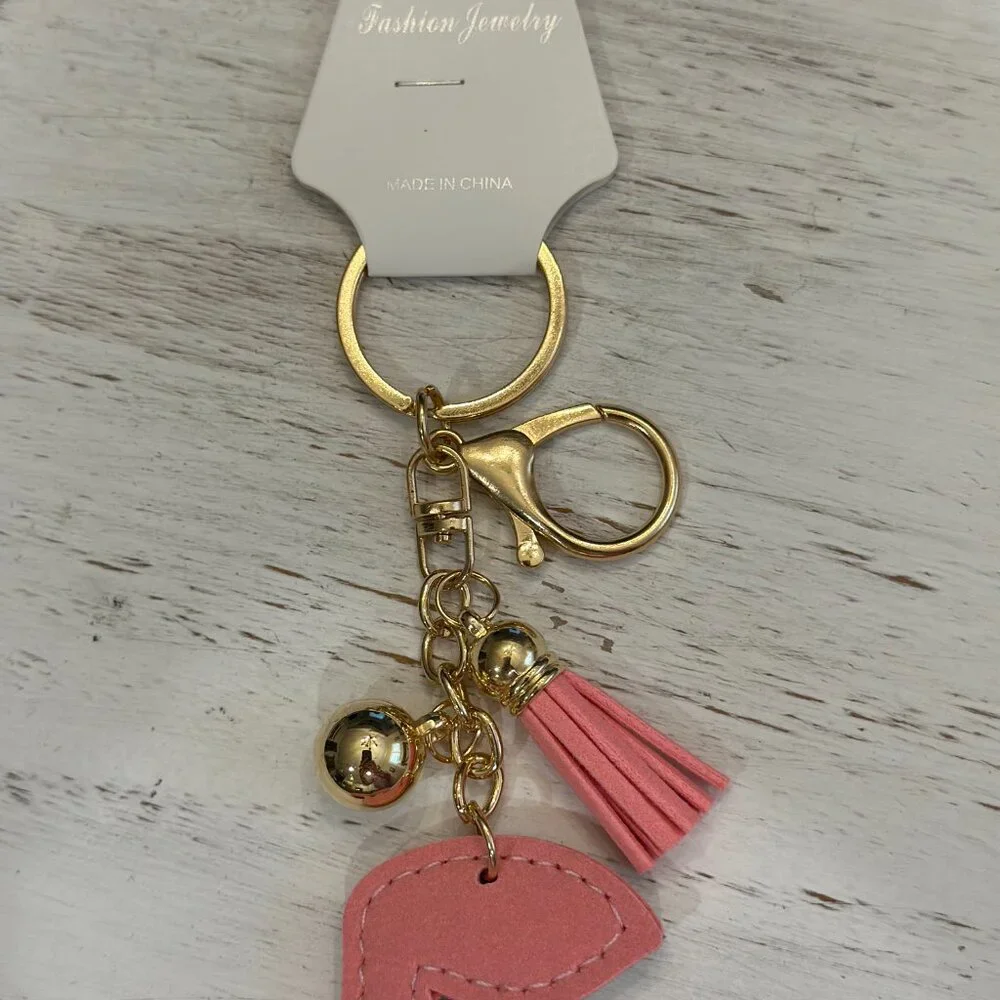 Pink Cherries Key Chain
